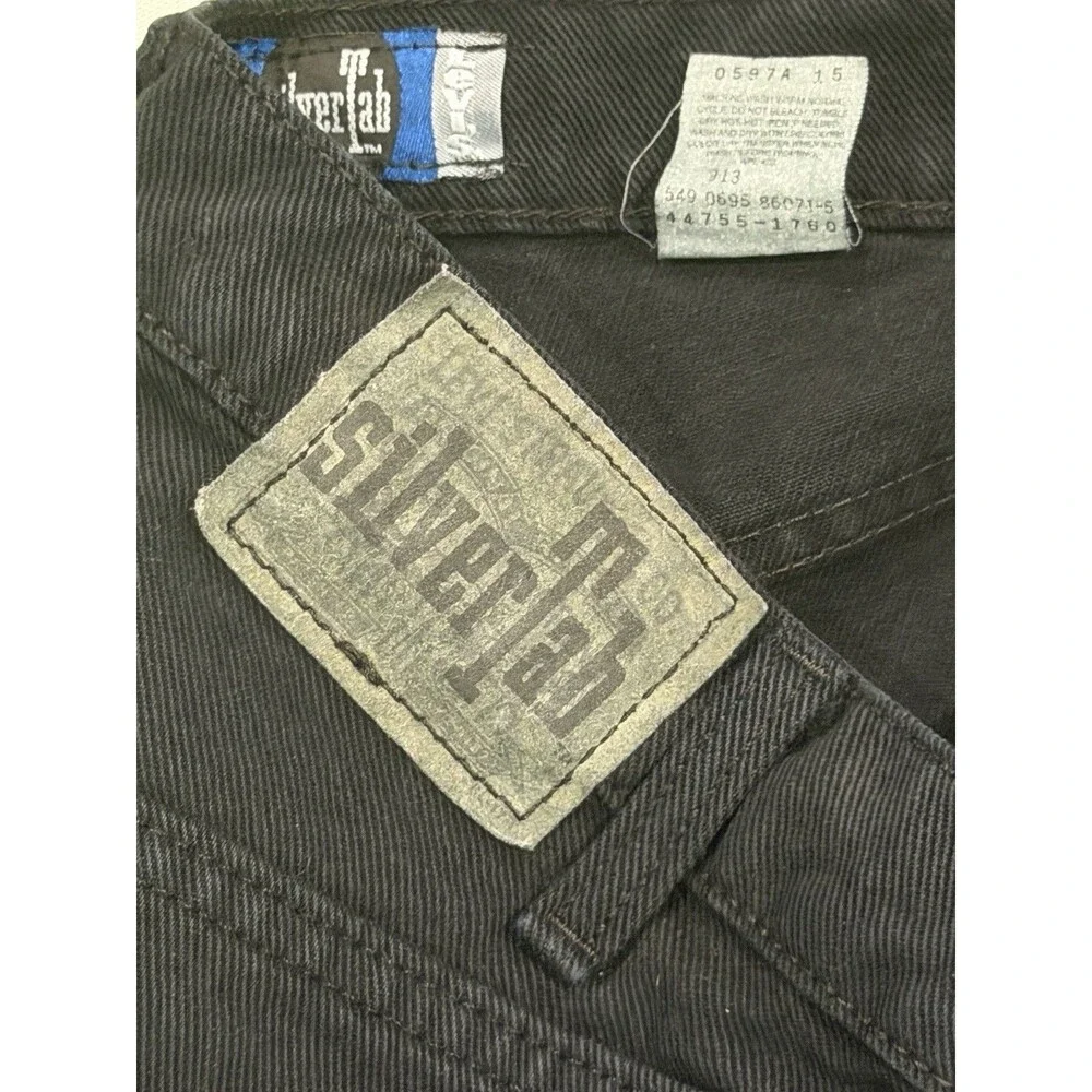 Vtg 1995 Levi's SilverTab Relaxed Black Jeans 34x30 Made in USA 90s Grunge Punk